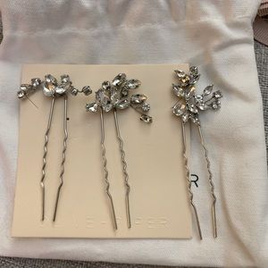 Olive & piper Hudson and Quinn wedding crystal hair pins set of 3. Worn once